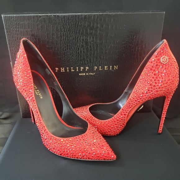 π₯HPπ₯Philipp Plein Red Jeweled Stiletto - Picture 3 of 15